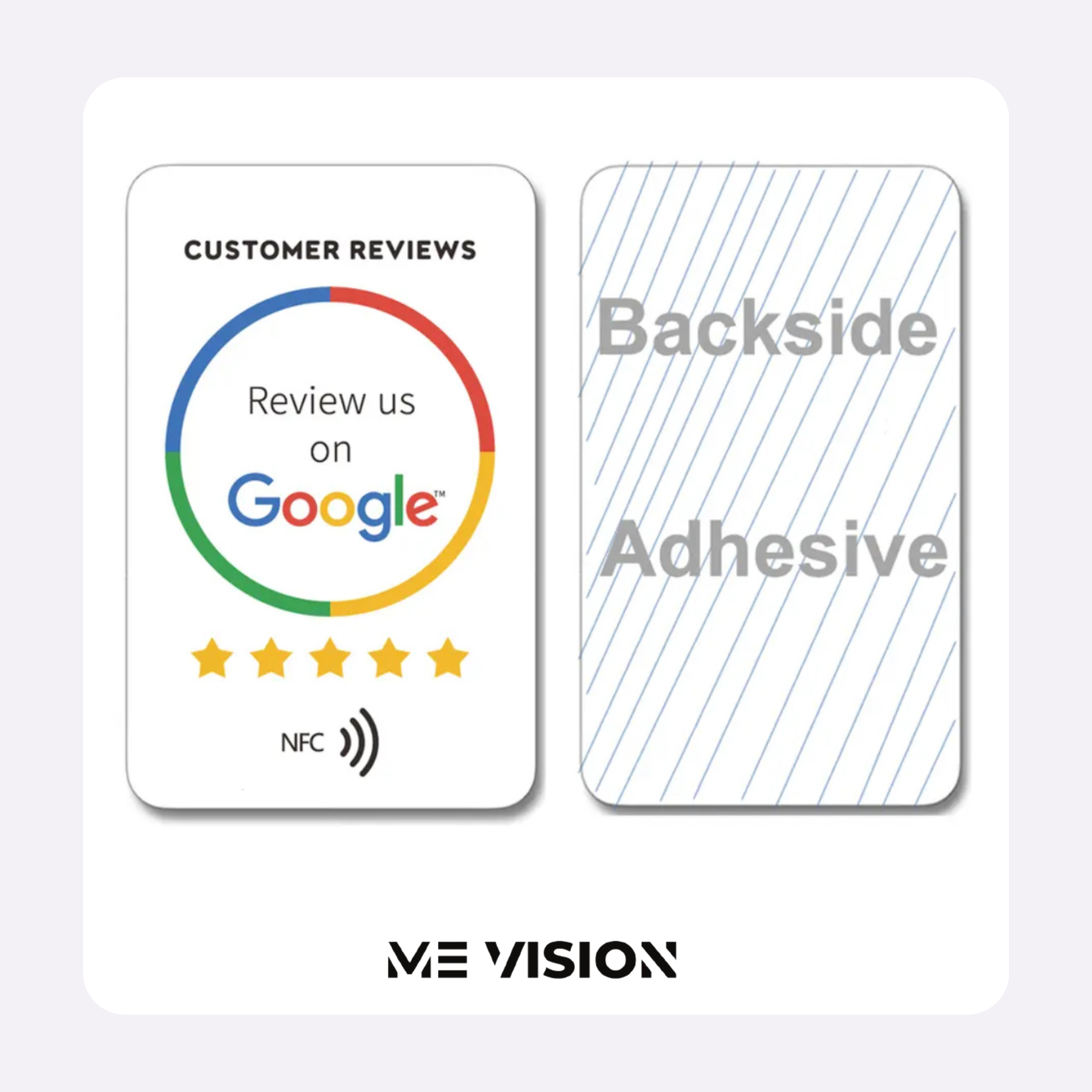 NFC Google Review Kaart Plakbaar - Wit